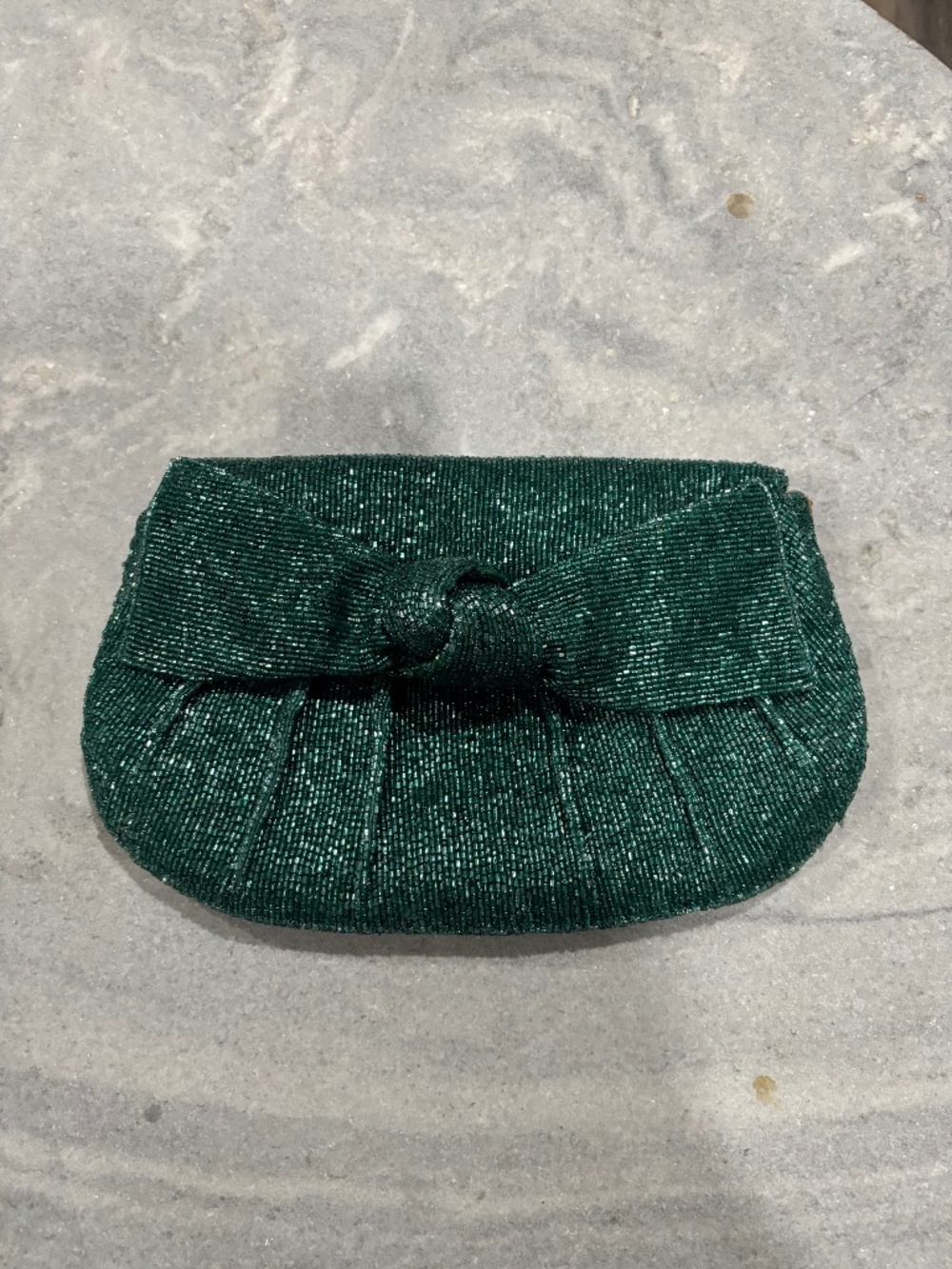 BEADED EMERALD GREEN HANDBAG